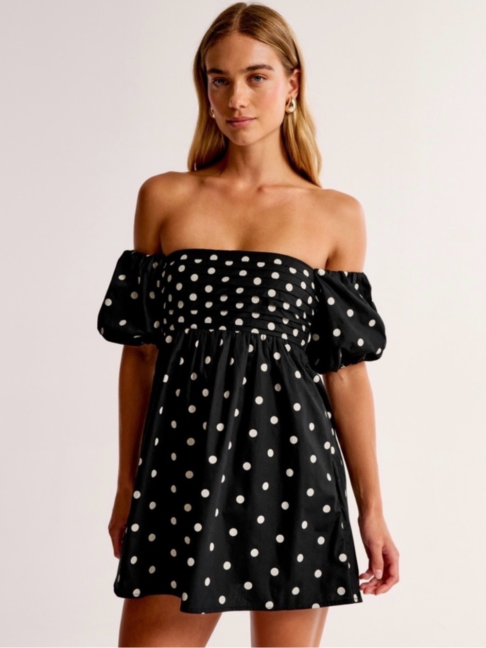 ABERCROMBIE SMALL Black Polka Dot Mini Dress